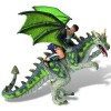 Bullyland - Figurina Luptator pe dragon verde